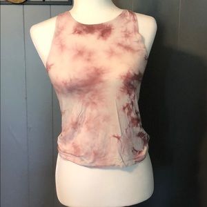 Pink tie dye racerback tank